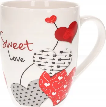 Keramický hrnek s motivem srdce - Sweet Love 1 Ks.
