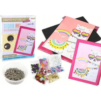 kreativní sada DIY sada Flitry Špendlíky Lama Rámeček Barevná