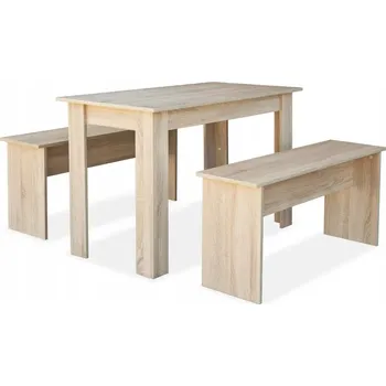 Jídelní set Jídelní set dub, stůl 120x59x76 cm + 2 lavice 110x29x50 cm