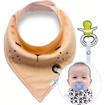 Bryndák s držákem na dudlík – lososový