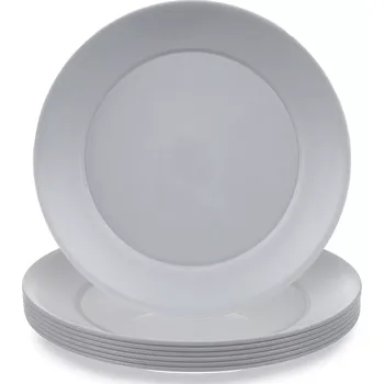 Talíř Plastové dezertní talíře SANDY 20,5 cm, šedé, 6 ks