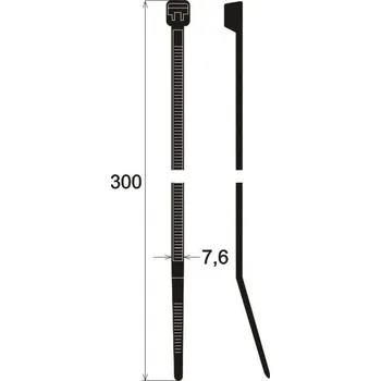 Stahovací páska Stahovací pásky 300 x 7,6 mm