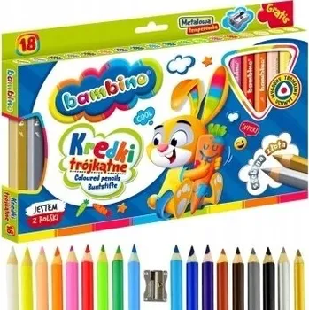 Pastelka Pastelky školní grafitové 18 barev s kaolinem Bambino