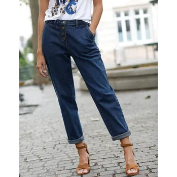 Dámské džíny Džíny mom na knoflíky modrá 40