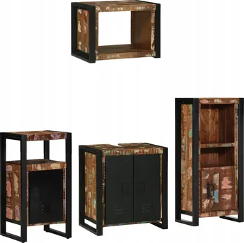 Koupelnový nábytek Sada koupelnového nábytku s policí 4 ks Lite, recyklované dřevo