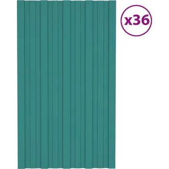 zahrada-XL Střešní panely 36 ks pozinkovaná ocel zelené 80 x 45 cm 317200