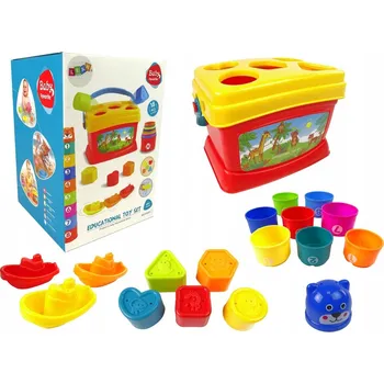 Hračka pro nejmenší Vzdělávací kyblík Kelímky Lodičky Třídič do vany