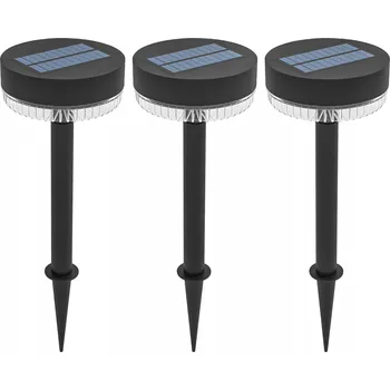 Venkovní osvětlení 3x SOLÁRNÍ LED ZAHRADNÍ LAMPA S KOVANÝM DISKEM NA ZAHRADNÍ POZEMEK, SILNÁ 8LED