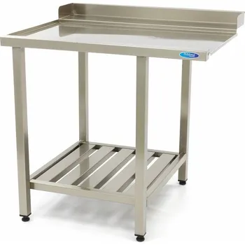 Nerezový dřez Stůl na mytí nádobí se zadní deskou – 90 x 75 cm – levý