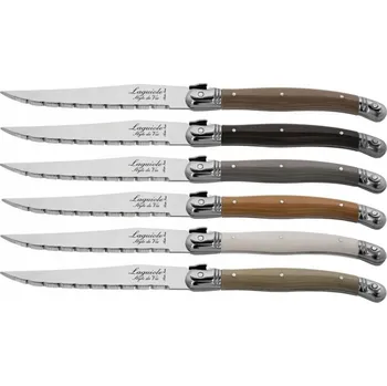 Kuchyňský nůž Nůž Laguiole na steaky z nerezové oceli, 6 kusů v dřevěném bloku #2