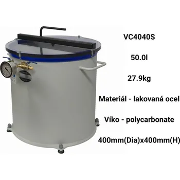 Vakuovačka Vacuum Chambers Vakuová komora 50 l z lakované oceli s polykarbonátovým víkem – pro odplynění silikonů, pryskyřic VC4040S