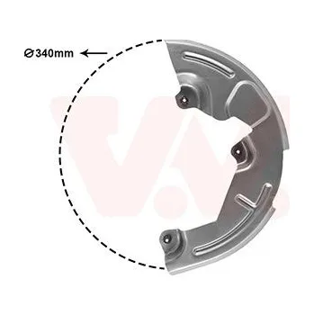 Brzdový kotouč Ochranný plech proti rozstřikování, brzdový kotouč VAN WEZEL 4388372