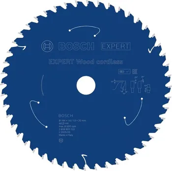Pilový kotouč BOSCH Pilový kotouč EXPERT Wood cordless, 184 × 1,6/1 × 20 mm, T48 (2.608.902.153)