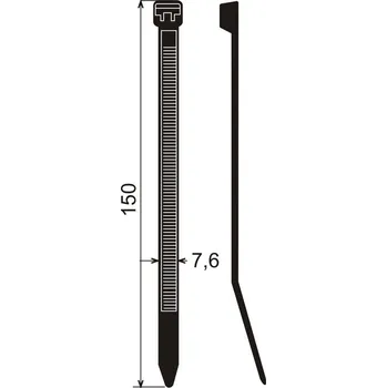 Stahovací páska Stahovací pásky 150 x 7,6 mm