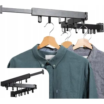 Sušák na Prádlo Skládací Nástěnný 127 cm Černý Homra