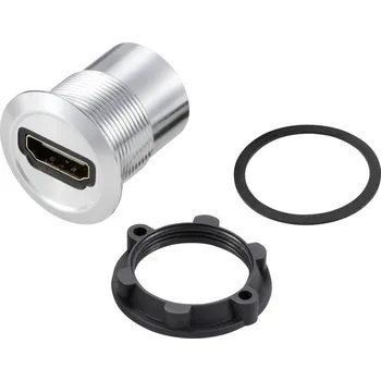 Elektrická zásuvka TRU COMPONENTS TC-11980452 Zásuvka HDMI panelového adaptéru HDMI zásuvka HDMI zásuvka stříbrná Množství: 1 ks