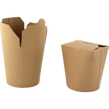 Jednorázové nádobí Papírový box na nudle kraft FirstPack 950ml Ø105mm 25ks