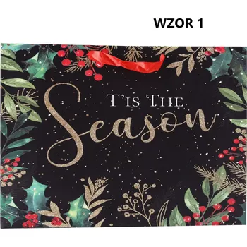 Dárková taška Vánoční dárková taška Happy Holidays 42 × 12 × 31 cm, mix vzorů