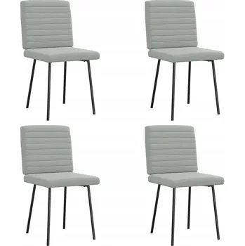 Jídelní židle Jídelní židle, 4 ks, světle šedé, čalouněné sametem