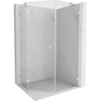 Mexen Lunar pětiúhelníková sprchová kabina výklopná levá 80 x 90 cm, transparentní, kartáčovaný nikl - 831-080L-090P-97-00-L Sprchové kouty
