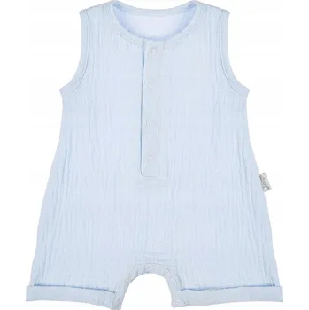 Kojenecký overall Overal overal Nicol Rampers z mušelínu pro chlapce, vel 80, MUŠENÍNOVÁ MODRÁ
