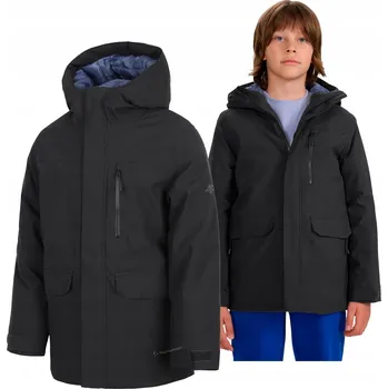 Chlapecká bunda 4F CHLAPECKÁ ZIMNÍ BUNDA PARKA S KAPUCÍ ZATEPLENÁ VODĚODOLNÁ membrána 5000 / vel 164