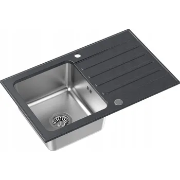 Granitový dřez Jednokomorový granitový dřez Quadron Kenneth 111 černý