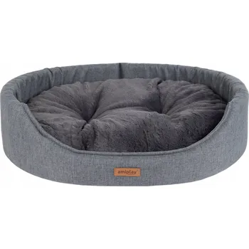 Pelíšek pro psa Amiplay Como Oval Pelíšek L Grafitová