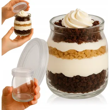 Sklenice MALÁ SKLENĚNÁ ZAVAŘOVACÍ SKLENICE NA MINI DEZERTY, NÁDOBA NA DEZERTY, MUSLI, OMÁČKY, DIPY 160 ML
