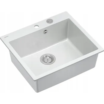 Granitový dřez Jednokomorový granitový dřez Quadron Morgan 110, bílý