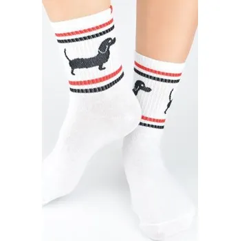 Dámské ponožky Dámské ponožky Noviti SB153 - jezevčík Bílá 35-38