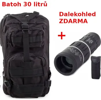 Městský batoh Taktický vojenský batoh survial 30 litrů černý