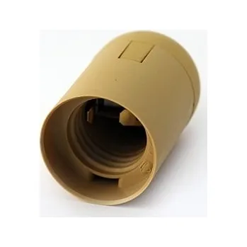 Objímka na žárovku 3x Hladká plastová objímka E27 zlatá