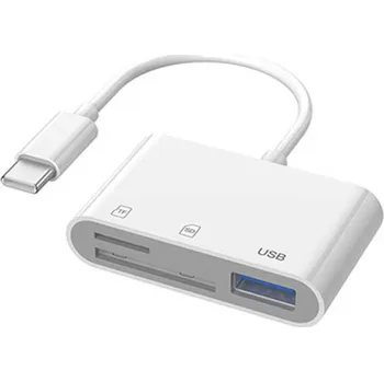 Čtečka paměťových karet Čtečka SD / TF karet + USB pro zařízení s USB-C konektorem