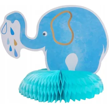 Party dekorace Dekorace na stůl Slon modrý na Baby Shower, 18 cm