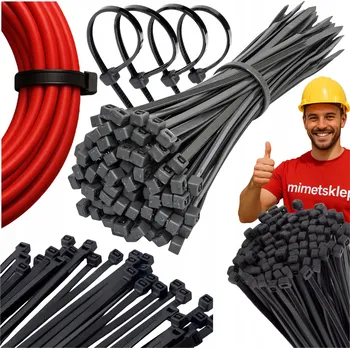 Organizace kabelů SILNÉ STAHovací PÁSKY KABELOVÉ 4,8X350 100 ks ČERNÉ STAHOVACÍ PÁSKY