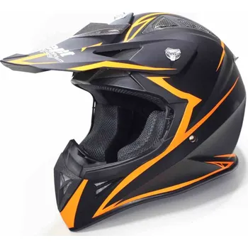 Helma na motorku PŘILBA SAFEBET HF-116 MATNÁ ČERNÁ Q178 ORANŽOVÁ XXL (ECE)