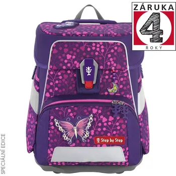 Školní batoh Školní aktovka Step by Step SPACE SHINE Butterfly Night Ina – 5dílný set, AGR certifikát + DÁREK ZDARMA