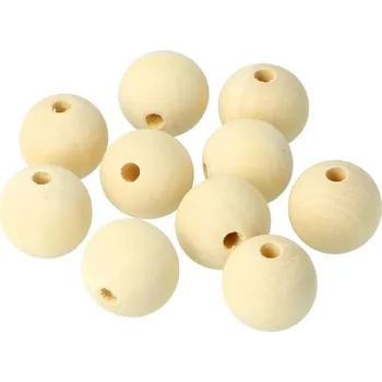 Dětské navlékací korálky Natana velké dřevěné korálky 25 mm 10 ks