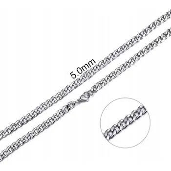 Řetízek Stříbrný Řetízek Náhrdelník Kubánský vzor 5 mm Délka 50 cm Pancr z Oceli