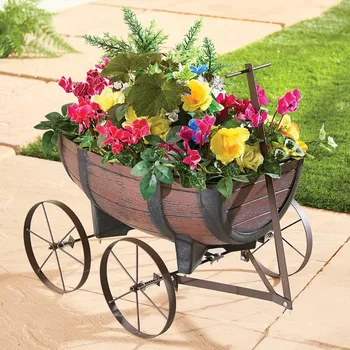 Květináč Květináč Vozík dřevěný