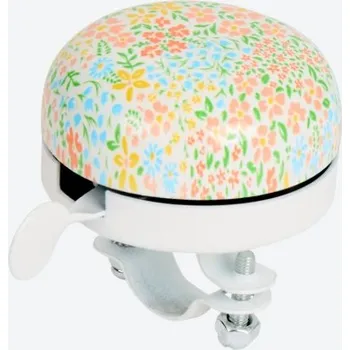 Zvonek na kolo MECHANICKÝ ZVONEK NA KOLO RETRO 58mm BÍLÝ KVĚTINY