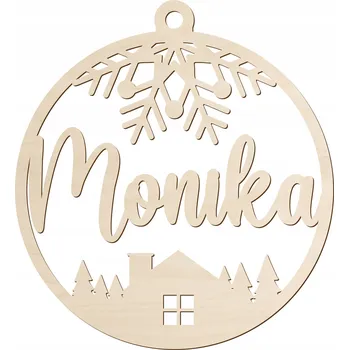 Vánoční dekorace Vánoční Koule se jménem dřevěná na vánoční stromeček velké jméno +