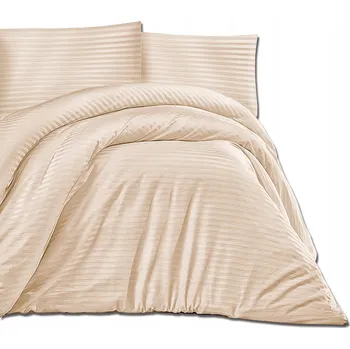 Povlečení Povlečení LUX Cizgili Satin 200x220 Capuccino