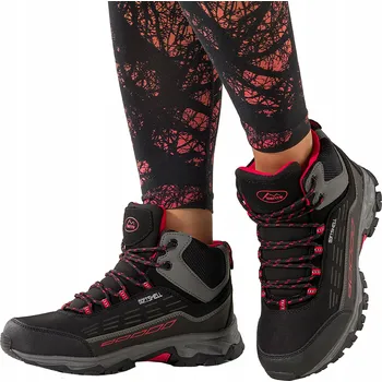 Pracovní obuv Dámské TREKOVÉ BOTY Černé Pohodlné Sportovní Šněrovací Softshell vel. 39