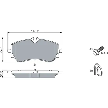 Brzdová destička Sada brzdových destiček, kotoučová brzda MAN 65508206005