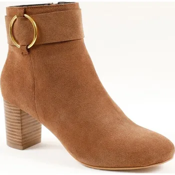 Dámské kozačky Kotníkové kozačky z kožené usně karamelová 36