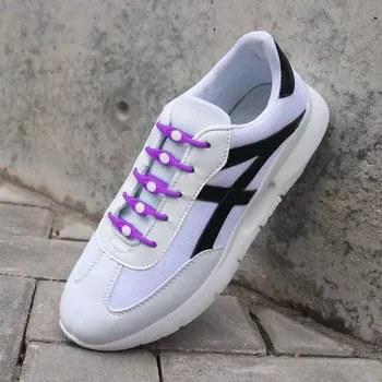 Tkaničky do bot Silikonové tkaničky 14 ks - fialové