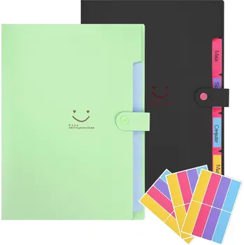 Rozšiřitelná složka A4 – 5 kapes, štítky, zelená + černá 2 ks
