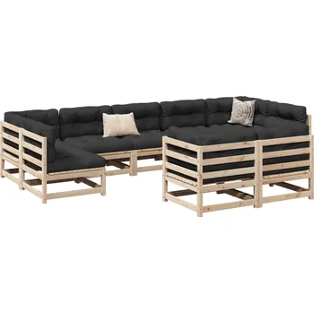 Zahradní lavice zahrada-XL 9dílná zahradní sedací souprava s poduškami masivní borovice 3299629